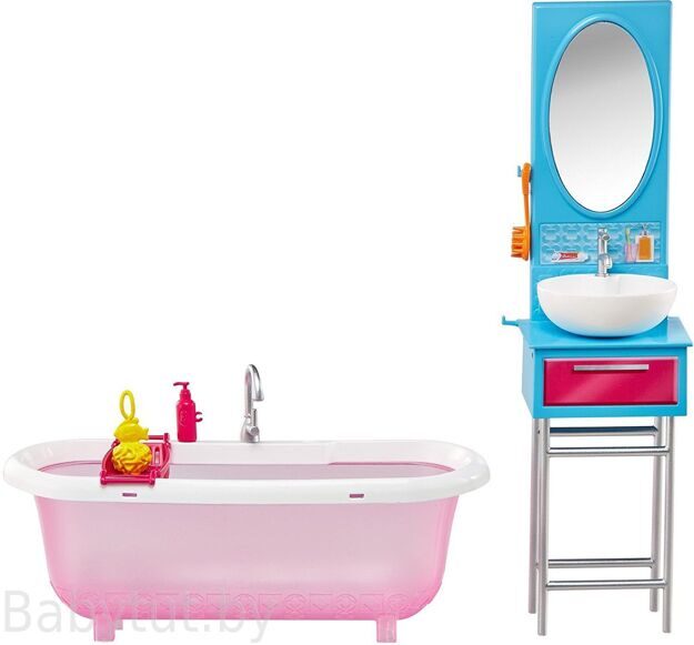 Кукла Барби Barbie Bathroom & Doll - Ванная комната и кукла DVX53