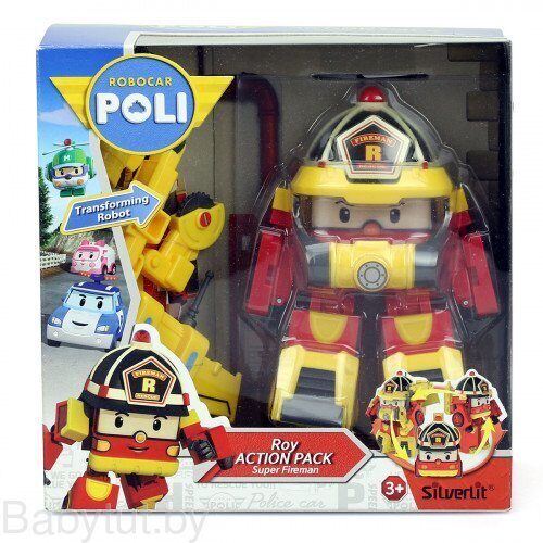 Robocar Poli Игровой набор "Рой трансформер и костюм супер пожарного" 83314