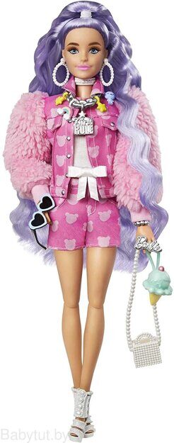 Кукла Barbie Экстра c фиолетовыми волнистыми волосами GXF08