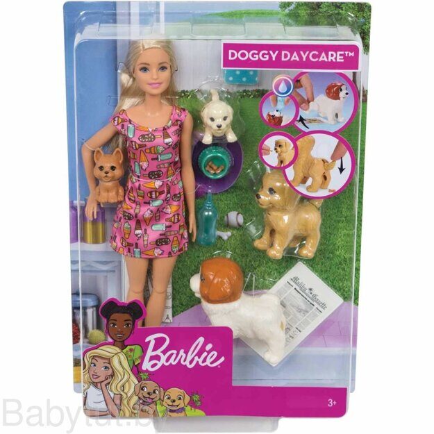 Кукла Barbie Барби с домашними питомцами FXH08
