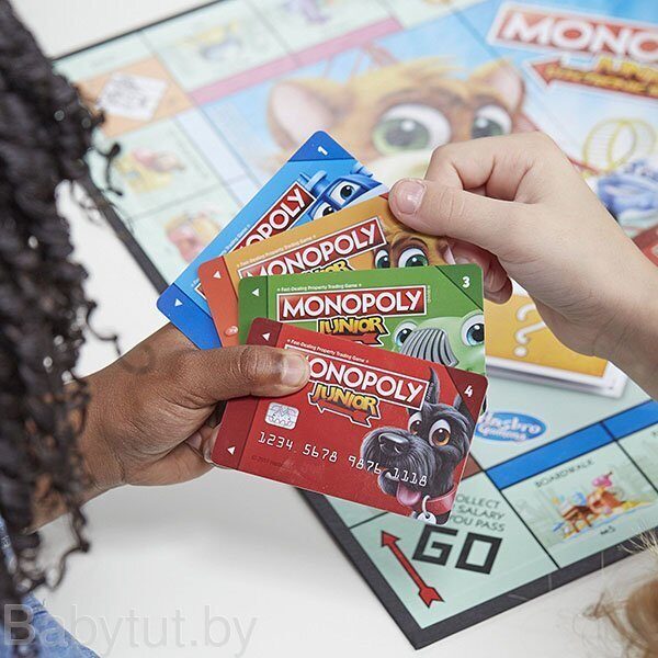 Monopoly E1842 Настольная игра Монополия Джуниор с банковскими карточками