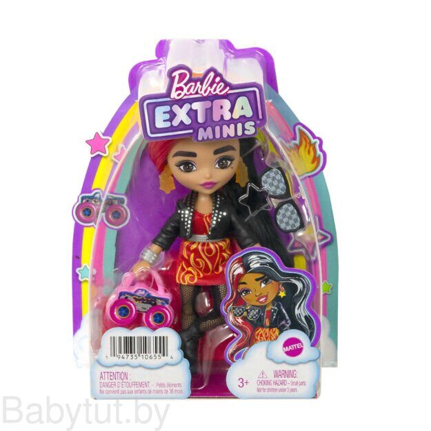 Кукла Barbie Экстра Minis с красно-черными волосами HKP88