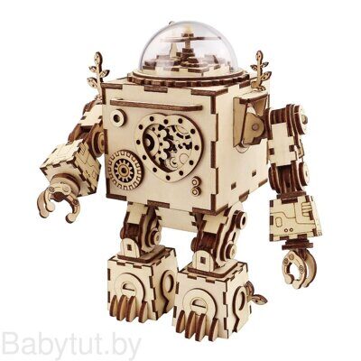Деревянный 3D конструктор Robotime Музыкальный робот Орфей AM601