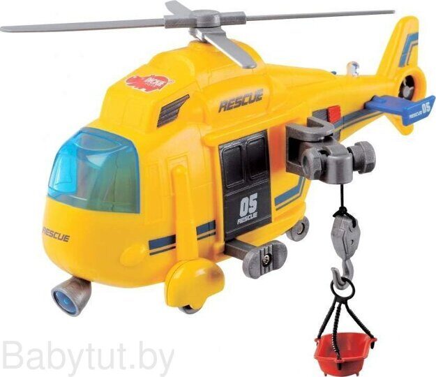 Dickie Вертолет спасательный, 18 см, (свет, звук, батарейки, функциональный)