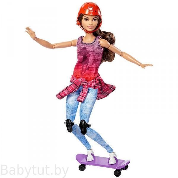 Кукла Барби Безграничные движения Barbie Made To Move - Скейтбордистка