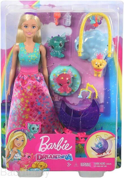 Игровой набор Barbie Заботливая принцесса Детский сад для драконов GJK51