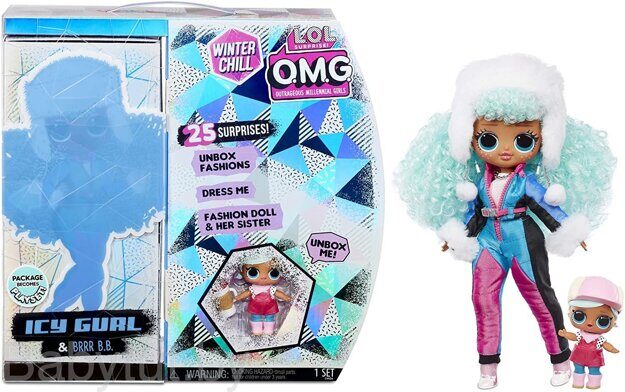 Кукла Lol Surprise OMG Winter Chill Icy Gurl + кукла Brrr B.B.