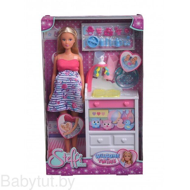 Кукла Simba Штеффи беременная набор "Двойняшки"  с аксессуарами 5733333