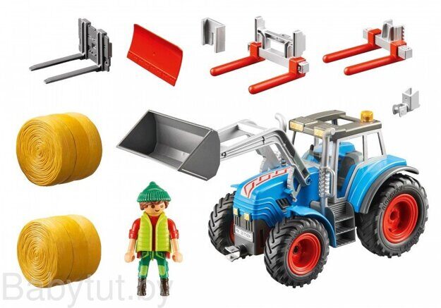 Конструктор Большой трактор с принадлежностями Playmobil 71004