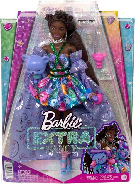 Кукла Barbie Экстра Fancy в платье с принтом плюшевых мишек HHN13