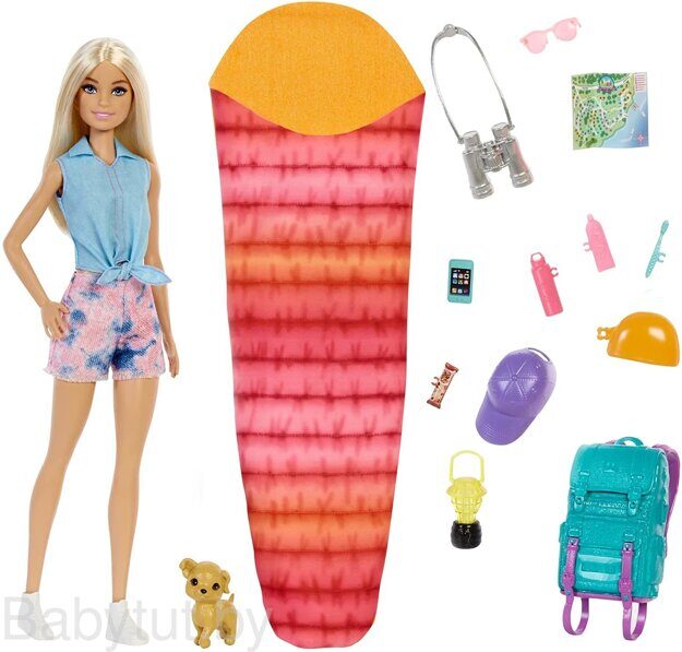 Игровой набор Barbie Малибу с набором для похода HDF73