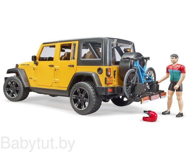 Внедорожник Jeep Wrangler Rubicon с велосипедом и фигуркой Bruder 02543