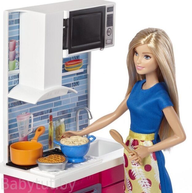 Кукла Барби Barbie Kitchen & Doll - Кухня и кукла DVX54