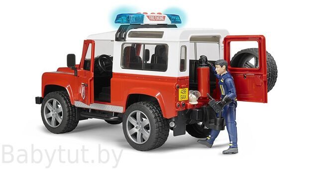 Внедорожник Land Rover Defender Station Wagon Пожарная с фигуркой Bruder 02596