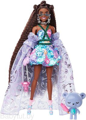 Кукла Barbie Экстра Fancy в платье с принтом плюшевых мишек HHN13