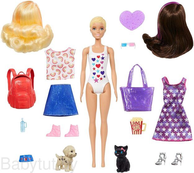 Кукла Barbie Невероятный сюрприз Color Reveal Ночь в кино и прогулка со щенком GPD56