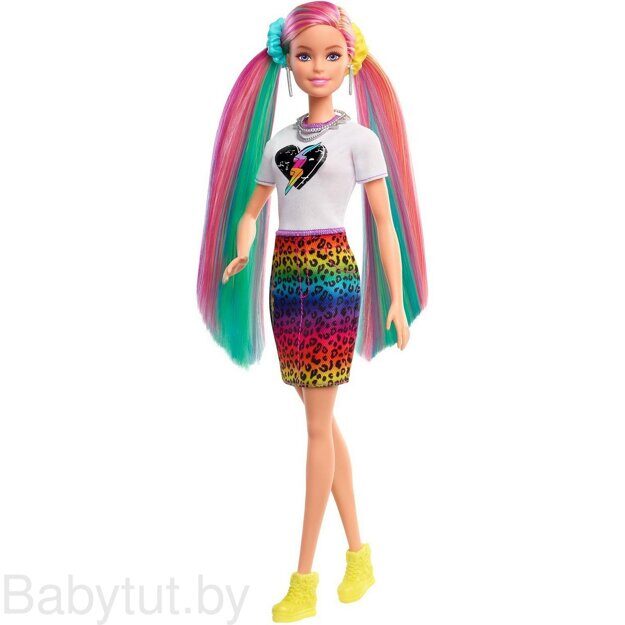 Игровой набор Barbie Разноцветные волосы GRN81