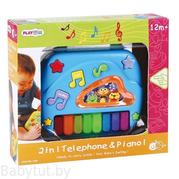 PLAYGO 2185 Музыкальная двухсторонняя игрушка Телефон и Пианино"