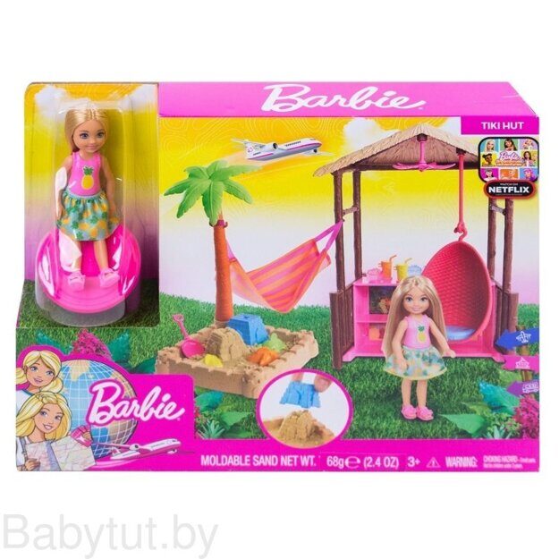 Игровой набор Barbie Кукла Челси и хижина FWV24